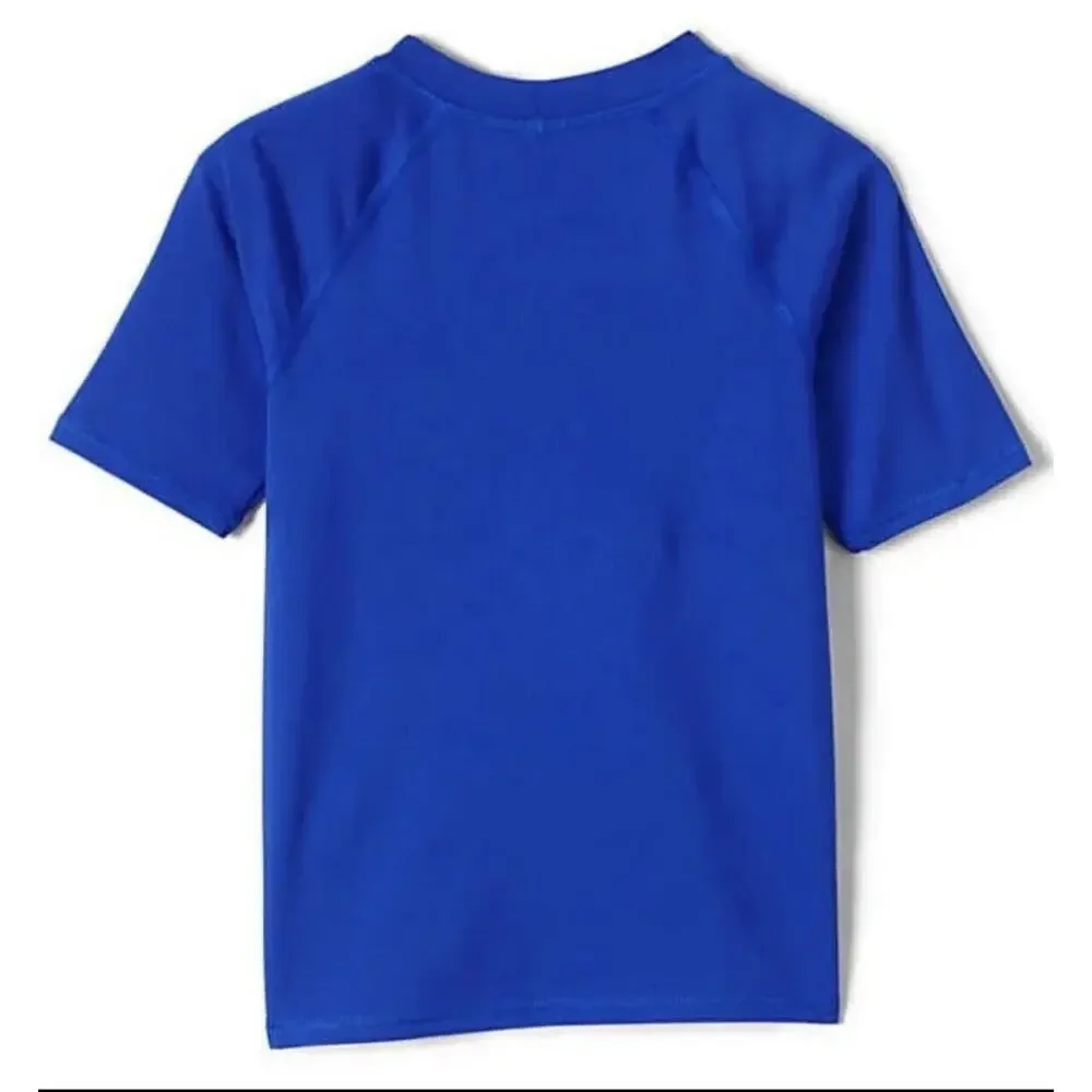 NEW Lands' End‎ Boys Short Sleeve Rash Guard Swim Shirt X-Small (4/5) UPF 50